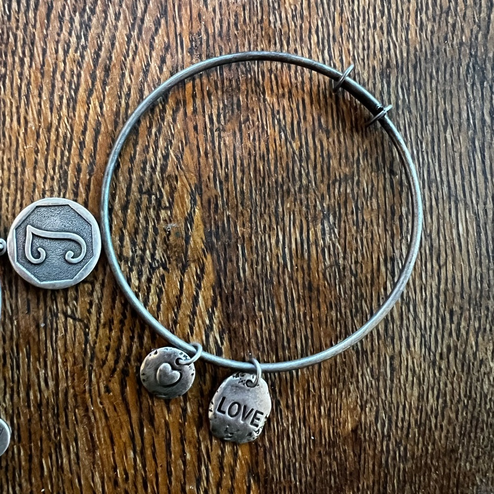 ⭐️Alex + Ani Silver Love Energy Expandable Bangle Bracelets - Picture 6 of 9